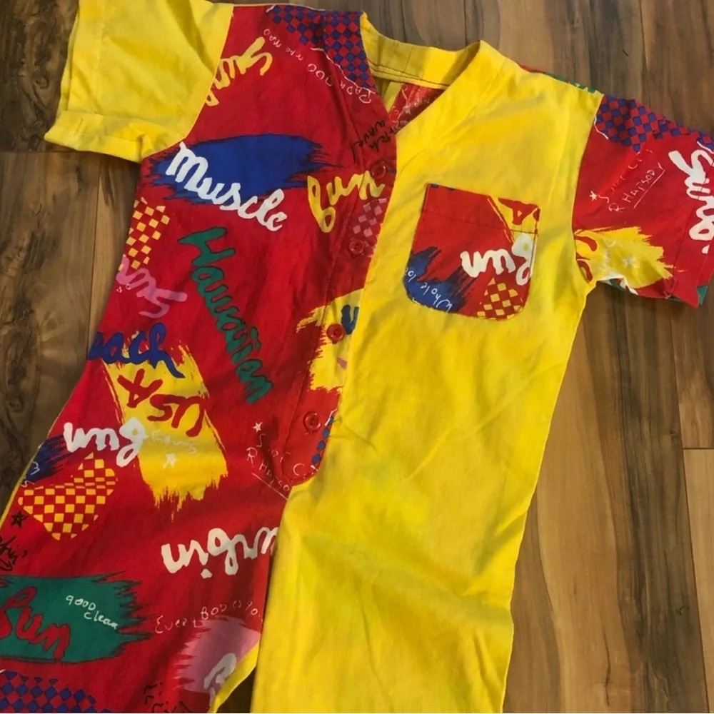 Vintage 1980’s Girl’s Jumpsuit, Primary Colors/ Colorblock, One‎ Piece, 4T/5T